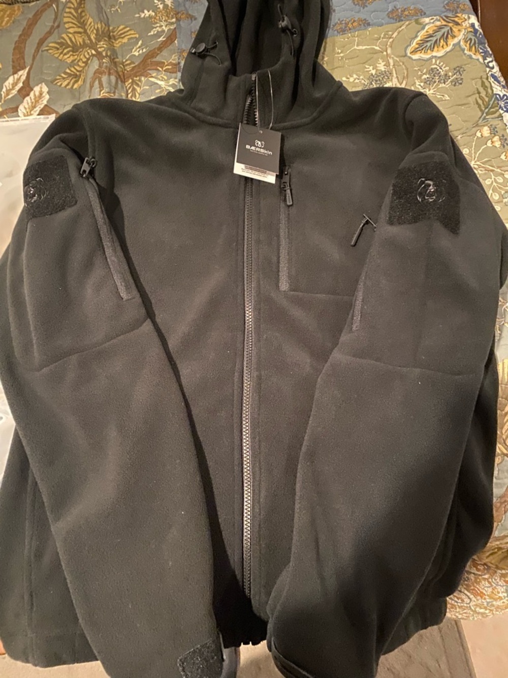Black Tactical Fleece Hooded Field Jacket